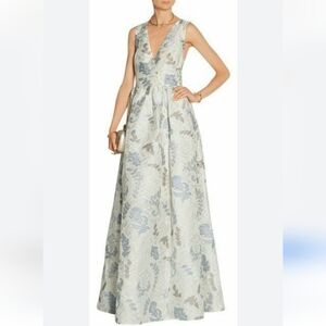 Tory Burch Jacquard Cloque Dahlia Ivory Gown Dress Formal